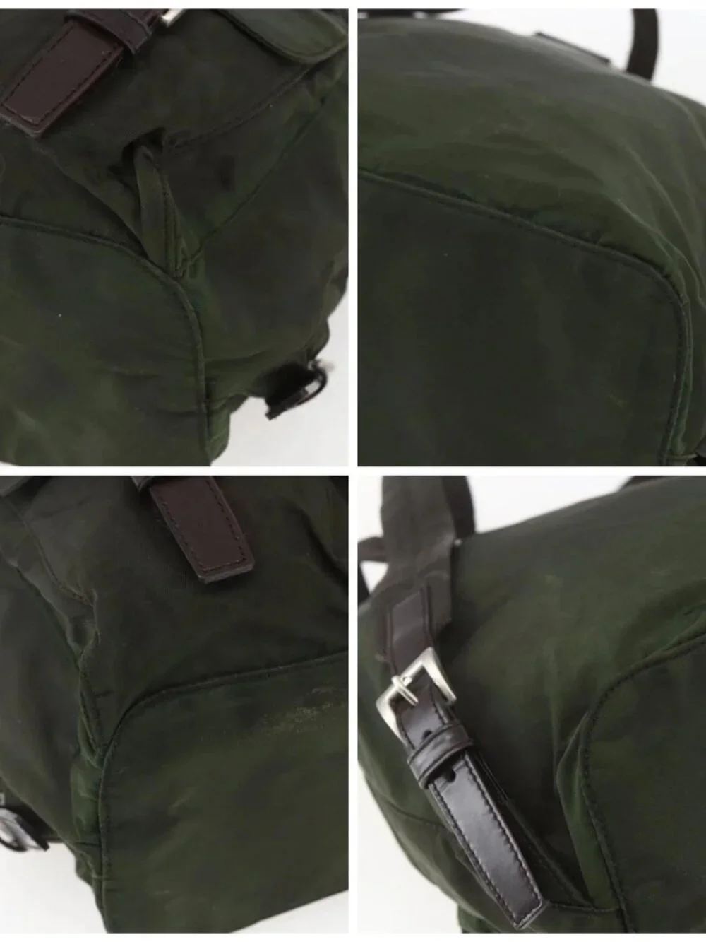 PRADA Backpack Nylon Khaki Silver Auth 164325 - Picture 16 of 16